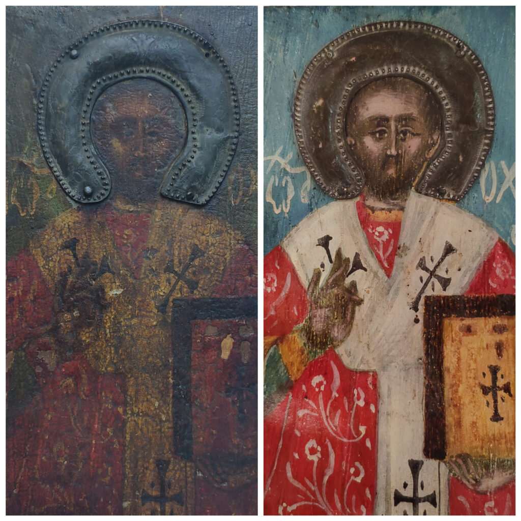 Αγιογραφία Άγιος Ιωάννης του Χρισοστόμου Πρίν και Μετά τη Συντήρηση